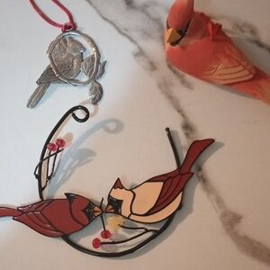 Red and Silver Cardinal Decor Accent